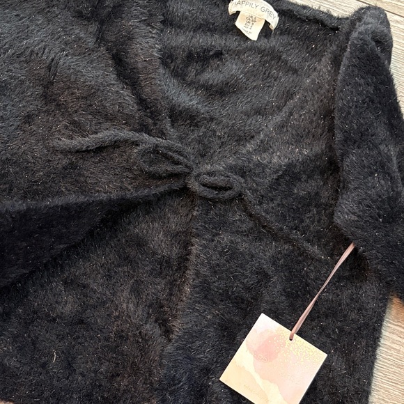 Chic Black Fuzzy Cardigan by Sweater Shop - Picture 4 of 6